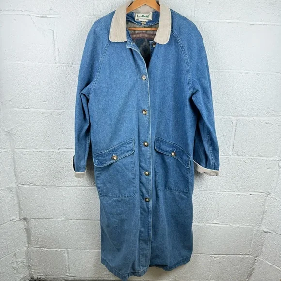 Vintage L.L. Bean Denim Barn Coat with Blanket Lining - Picture 7 of 14
